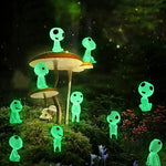 10Pcs Luminous Resin Ghost Figures, Miniature Alien Decor for Aquarium, DIY Terrarium Crafts, Halloween Outdoor Decorations
