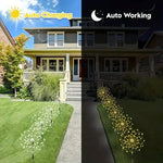 60LED Solar Fireworks Garden Lights Outdoor Waterproof with 8 Lighting Modes Remote Control Decorative Light