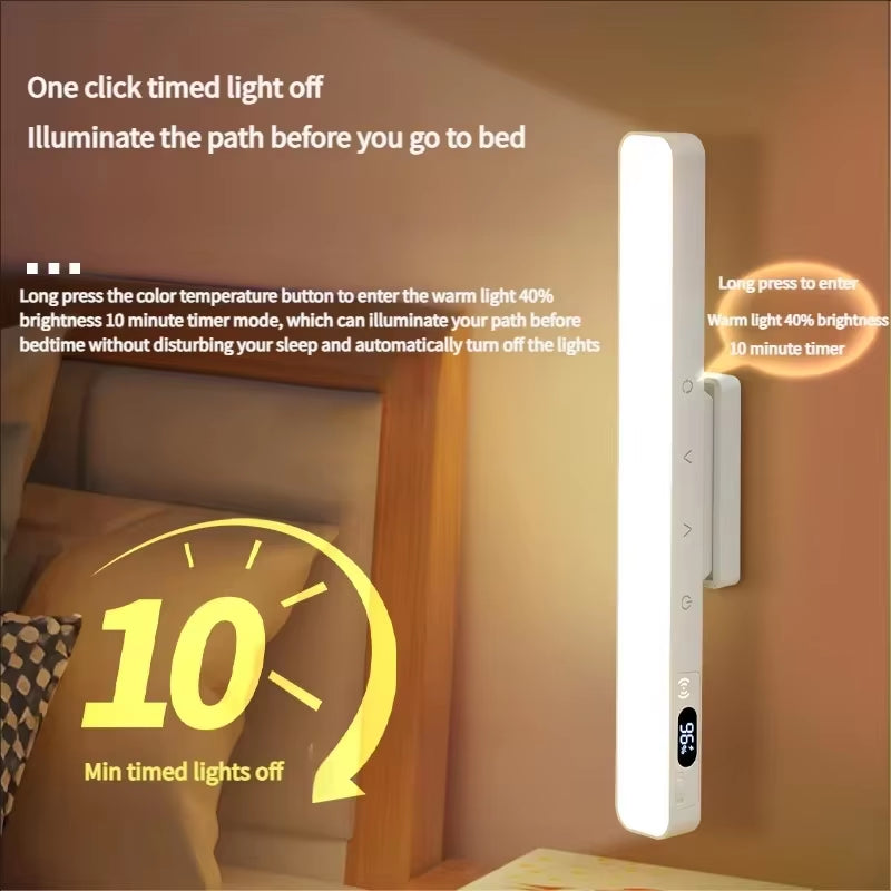 LED Table Lamp Magnetic Hanging USB Rechargeable Desk Lamp 3/5 Color Reading Light Dimmable Cabinet Closet Wardrobe Night Light