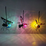 Solar Iron Insect Statue with LED Fairy Light Outdoor Waterproof Hanging Tree Ornament for Fence Yard Courtyard Garden Art Decor