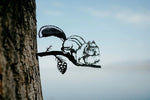 1Pc Rustic Squirrel Metal Tree Stake, Creative Iron Art Silhouette Decoration for Garden or Home