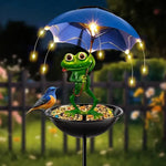 Frog Statue Solar Lawn Lamp Outdoor Hummingbird Feeding Dispenser Solar Powered LED Light String for Yard Path Lawn Garden Decor