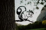 1Pc Rustic Squirrel Metal Tree Stake, Creative Iron Art Silhouette Decoration for Garden or Home