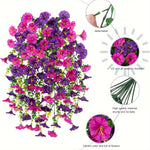 2Pcs Uv-Resistant Artificial Morning Glory & Eucalyptus Hanging Decor - Perfect for Home, Garden, Weddings | Versatile Outdoor