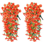 2Pcs Uv-Resistant Artificial Morning Glory & Eucalyptus Hanging Decor - Perfect for Home, Garden, Weddings | Versatile Outdoor