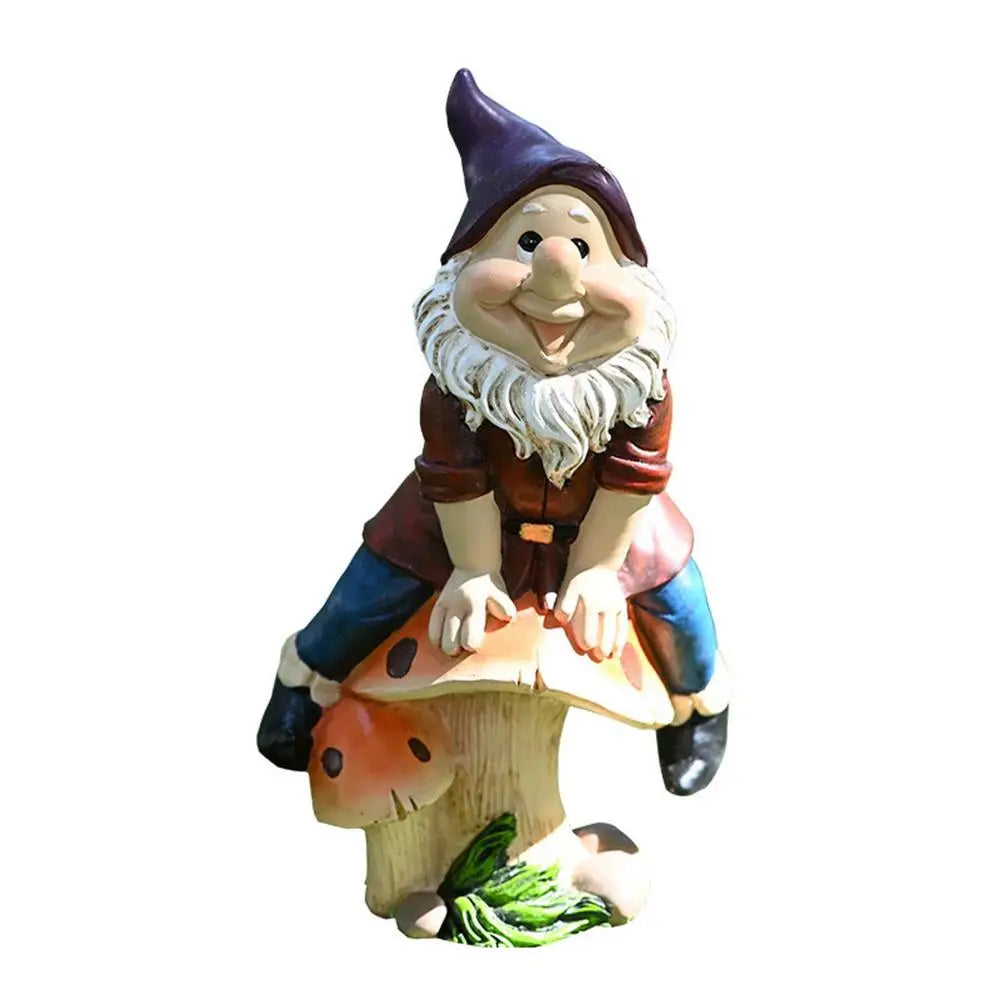 Funny Resin Garden Gnome Statue Cartoon Naughty Dwarfs Figurines Small Sculptures Creative Decoration for Lawn Garden