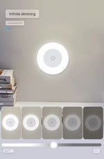 Energy Saving Led Touch Sensor Night Lights USB Rechargeable Magnetic Wall Light Room Aisle Bedroom round Portable Night Lamp
