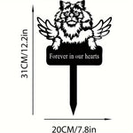 Exclusive Cute Cat Garden Decorative Silhouette - Tiki-Inspired Cat Family Garden Stakes | Perfect Outdoor Statues for Garden