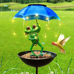 Frog Statue Solar Lawn Lamp Outdoor Hummingbird Feeding Dispenser Solar Powered LED Light String for Yard Path Lawn Garden Decor