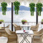 1Pcs Artificial 5Forks Rattan Eucalyptus Wall Hanging Simulation Greenery Fake Hanging Plants Vine Diy Home Outdoor Decor Plant