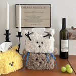 Cute Plush Dog Tissue Box Creative Drawing Paper Box Dormitory Women'S Home Living Room Desktop Tissue Box
