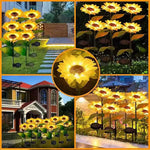 LED Solar Sunflowers Flower Light Home Decorative Flower Lights Garden Decoration Lawn Lamp Waterproof Landscape Flower Light