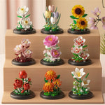 Eternal Flower Bouquet Bonsai Potted Plant Micro Building Blocks Model Home Decoration Puzzle Toys Kids Birthday Christmas Gifts