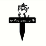 1Pc Rustic Squirrel Metal Tree Stake, Creative Iron Art Silhouette Decoration for Garden or Home