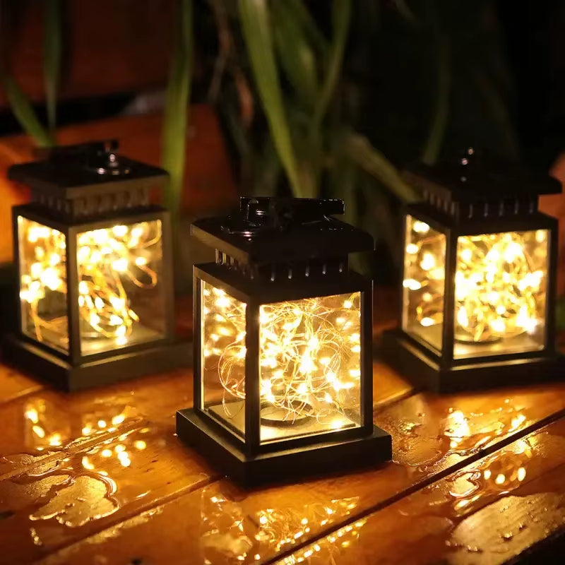 1Pc Solar Lantern Outdoor Garden Hanging Lanterns Waterproof LED Mission Lights for Table Party Decorative Patio Yard Lawn