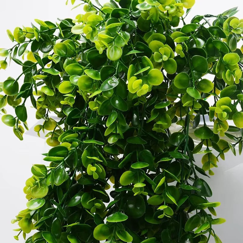 1Pcs Artificial 5Forks Rattan Eucalyptus Wall Hanging Simulation Greenery Fake Hanging Plants Vine Diy Home Outdoor Decor Plant