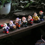 Set of 7 Miniature Fairy Garden Gnomes Dwarf Figurines Mini Resin Garden Gnomes Elf Figures Funny Bonsai Micro Statue Decoration