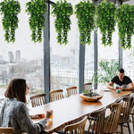1Pcs Artificial 5Forks Rattan Eucalyptus Wall Hanging Simulation Greenery Fake Hanging Plants Vine Diy Home Outdoor Decor Plant