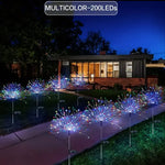 60LED Solar Fireworks Garden Lights Outdoor Waterproof with 8 Lighting Modes Remote Control Decorative Light