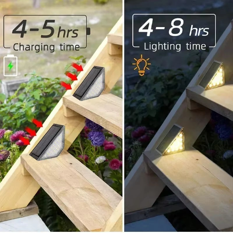 1~8PCS Solar Deck Lights Fence Lights Outdoor Step Lights Waterproof Solar Lamps for Railing Stairs Fence Yard Patio and Pathway
