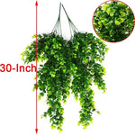 1Pcs Artificial 5Forks Rattan Eucalyptus Wall Hanging Simulation Greenery Fake Hanging Plants Vine Diy Home Outdoor Decor Plant