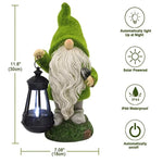 Outdoor Garden Resin Dwarf Statue Lighting Guide Solar Led Lantern Welcome Sign Flocking Dwarf Courtyard Lawn Large Decoration
