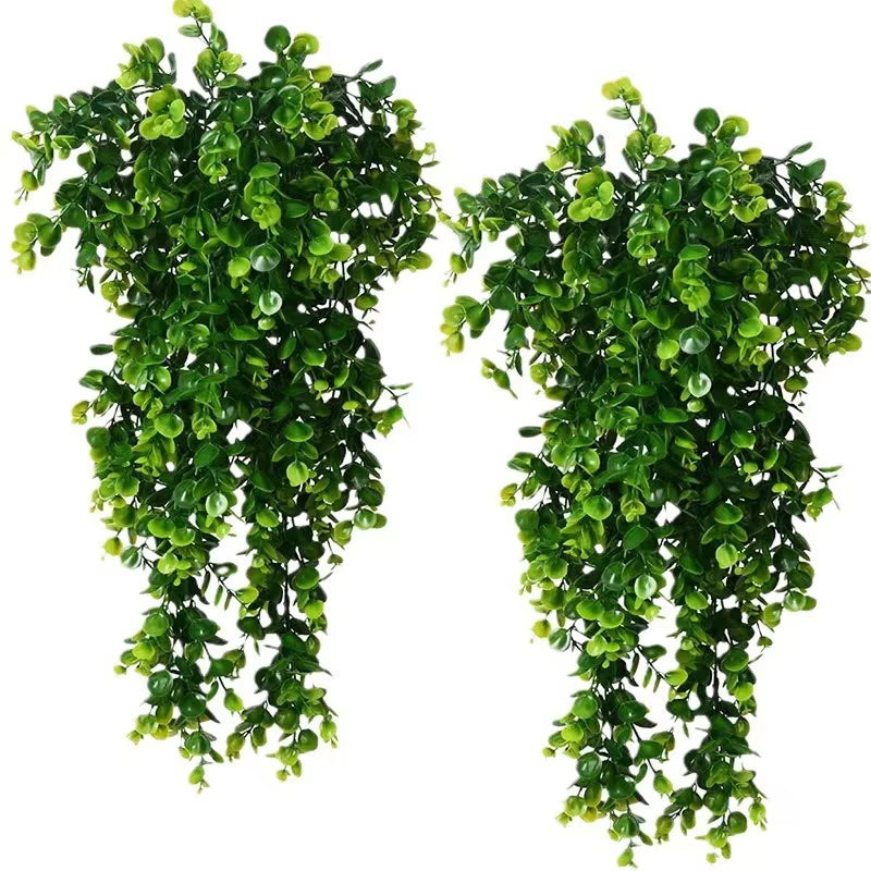 1Pcs Artificial 5Forks Rattan Eucalyptus Wall Hanging Simulation Greenery Fake Hanging Plants Vine Diy Home Outdoor Decor Plant
