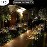 60LED Solar Fireworks Garden Lights Outdoor Waterproof with 8 Lighting Modes Remote Control Decorative Light