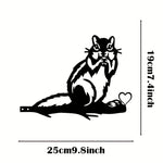 1Pc Rustic Squirrel Metal Tree Stake, Creative Iron Art Silhouette Decoration for Garden or Home