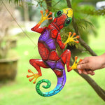 Metal Gecko Yard Garden Decoration for Outdoor Statues Home-Garden Wall Decor Miniature Accessories Sculpture Lizard Ornaments