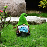 Outdoor Garden Resin Dwarf Statue Lighting Guide Solar Led Lantern Welcome Sign Flocking Dwarf Courtyard Lawn Large Decoration