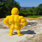 1Pc Muscle Duck Statue - 3D Desktop Decor, Cute Bookshelf Whimsical Figurine, Multifunctional Indoor/Outdoor Decoration