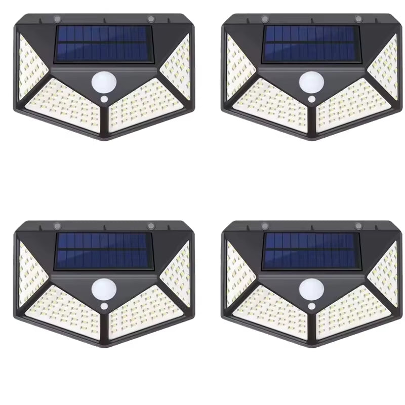 Outdoor Solar Lamp 100 LED Wall Lights PIR Motion Sensor Solar Powered Sunlight Street Light Garden Decoration​