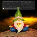 Outdoor Garden Resin Dwarf Statue Lighting Guide Solar Led Lantern Welcome Sign Flocking Dwarf Courtyard Lawn Large Decoration