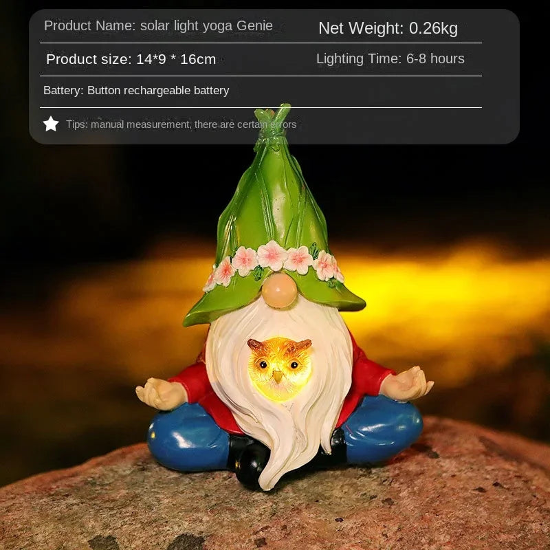 Outdoor Garden Resin Dwarf Statue Lighting Guide Solar Led Lantern Welcome Sign Flocking Dwarf Courtyard Lawn Large Decoration
