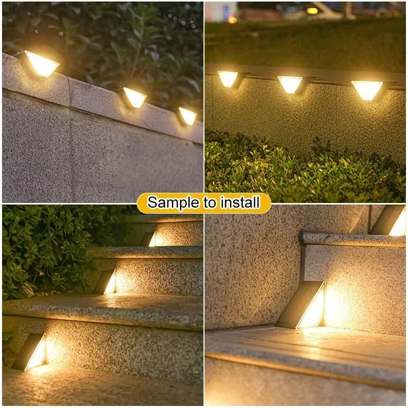 1~8PCS Solar Deck Lights Fence Lights Outdoor Step Lights Waterproof Solar Lamps for Railing Stairs Fence Yard Patio and Pathway