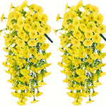 2Pcs Uv-Resistant Artificial Morning Glory & Eucalyptus Hanging Decor - Perfect for Home, Garden, Weddings | Versatile Outdoor