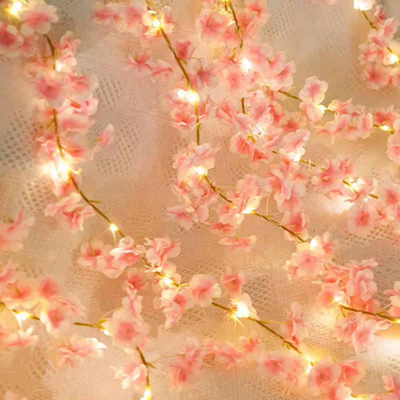 180CM Artificial Sakura Flowers Vine for Wedding Decoration Garden Arch Home Room Decor Party Bridal Fake Silk Outdoor Ornament