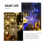 3.2M Christmas Snowflakes LED String Lights Flashing Fairy Curtain Lights Waterproof for Holiday Party Wedding Xmas Decoration