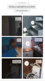 Energy Saving Led Touch Sensor Night Lights USB Rechargeable Magnetic Wall Light Room Aisle Bedroom round Portable Night Lamp