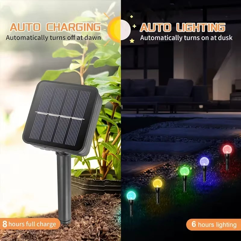 30 LED Solar Bubble Ball Lawn Lights Waterproof Solar Pathway String Light for Outdoor Garden Patios Trail Lighting Decoration
