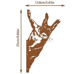 1Pc Rustic Squirrel Metal Tree Stake, Creative Iron Art Silhouette Decoration for Garden or Home