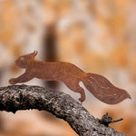 1Pc Rustic Squirrel Metal Tree Stake, Creative Iron Art Silhouette Decoration for Garden or Home