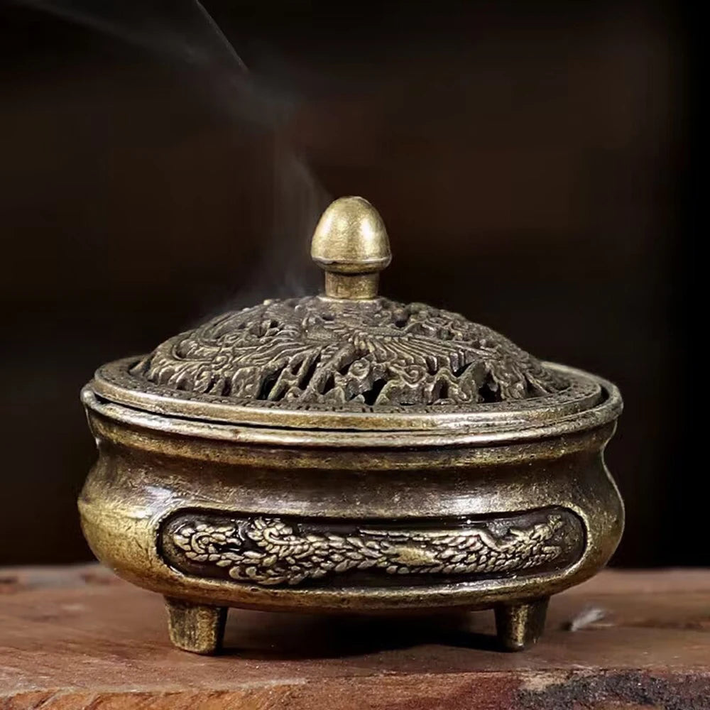 1PC Longfeng Fingertip Stove, Three-Legged Small Incense Burner, Non-Stick Powder Tray, Creative Aromatherapy Burner