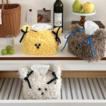Cute Plush Dog Tissue Box Creative Drawing Paper Box Dormitory Women'S Home Living Room Desktop Tissue Box