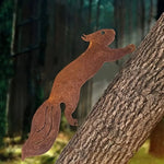 1Pc Rustic Squirrel Metal Tree Stake, Creative Iron Art Silhouette Decoration for Garden or Home