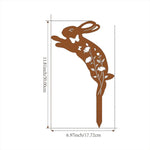1Pc Rustic Squirrel Metal Tree Stake, Creative Iron Art Silhouette Decoration for Garden or Home