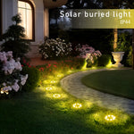 10Pcs Solar-Powered 8 LEDS Ground Lights Waterproof Outdoor for Villa Park Yard Driveway Landscape Sun Lamp In-Ground Lighting