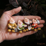 Set of 7 Miniature Fairy Garden Gnomes Dwarf Figurines Mini Resin Garden Gnomes Elf Figures Funny Bonsai Micro Statue Decoration