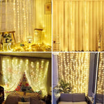 USB Christmas LED Curtain Lights, Indoor Fairy Curtain Lights, Suitable for Bedroom, Background Windows, Holiday Lighting